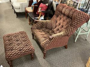 Stickley Leopold Tufted Chair & Ottoman