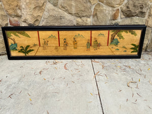 Large Chinese-Style Decorative Painted Wood Panel