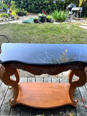 Black Marble Top Console Table 42” x 17.5 x 30.5”