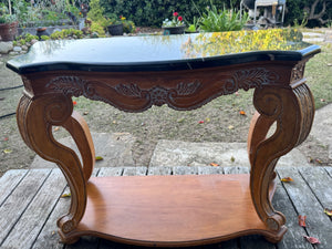 Black Marble Top Console Table 42” x 17.5 x 30.5”