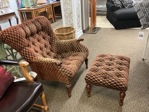 Stickley Leopold Tufted Chair & Ottoman