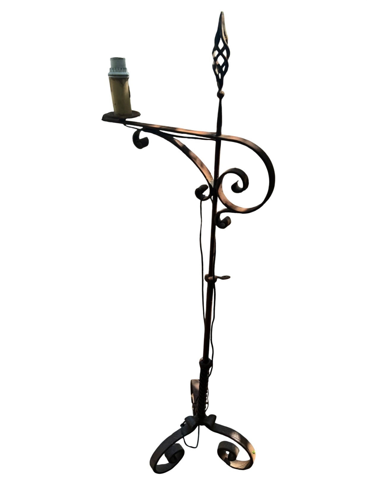 Rustic Wrought Iron Floor Lamp  65”H