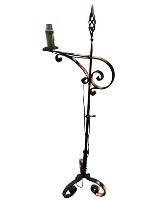 Rustic Wrought Iron Floor Lamp  65”H
