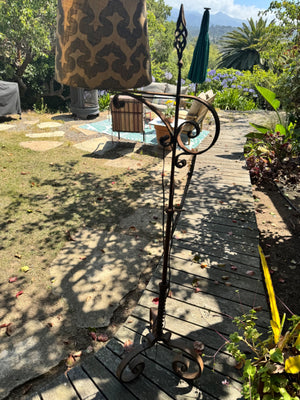 Rustic Wrought Iron Floor Lamp  65”H