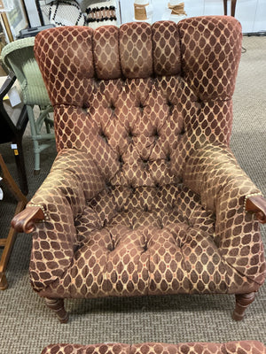 Stickley Leopold Tufted Chair & Ottoman