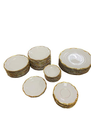 Mitterteich Bavaria "Golden Lark" Dishes 54 Pcs 8 Dinner 11 Soup 14 Salad 9 Berry 4 Bread 8 Saucers