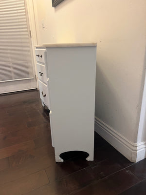 2 Marble Top 3 Drawer Nightstands (pair) 22" x 33" x 12"