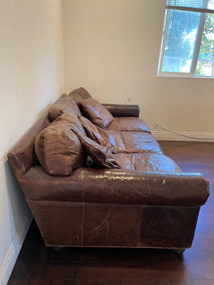 Restoration Hardware Leather Sofa . 4ft x 8ft