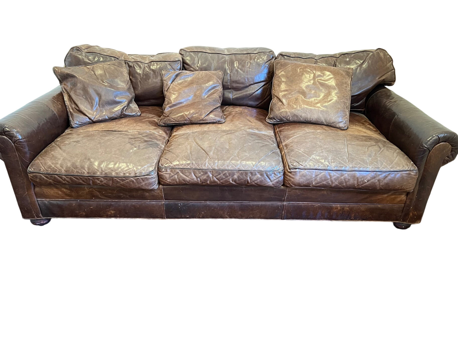 Restoration Hardware Leather Sofa . 4ft x 8ft