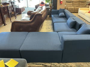 Blue 6 Piece Modular Sectional Sofa Approx. 12 x 6