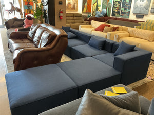 Blue 6 Piece Modular Sectional Sofa Approx. 12 x 6