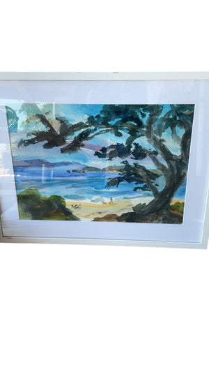Les Anderson, Beach watercolor art 24 x 18