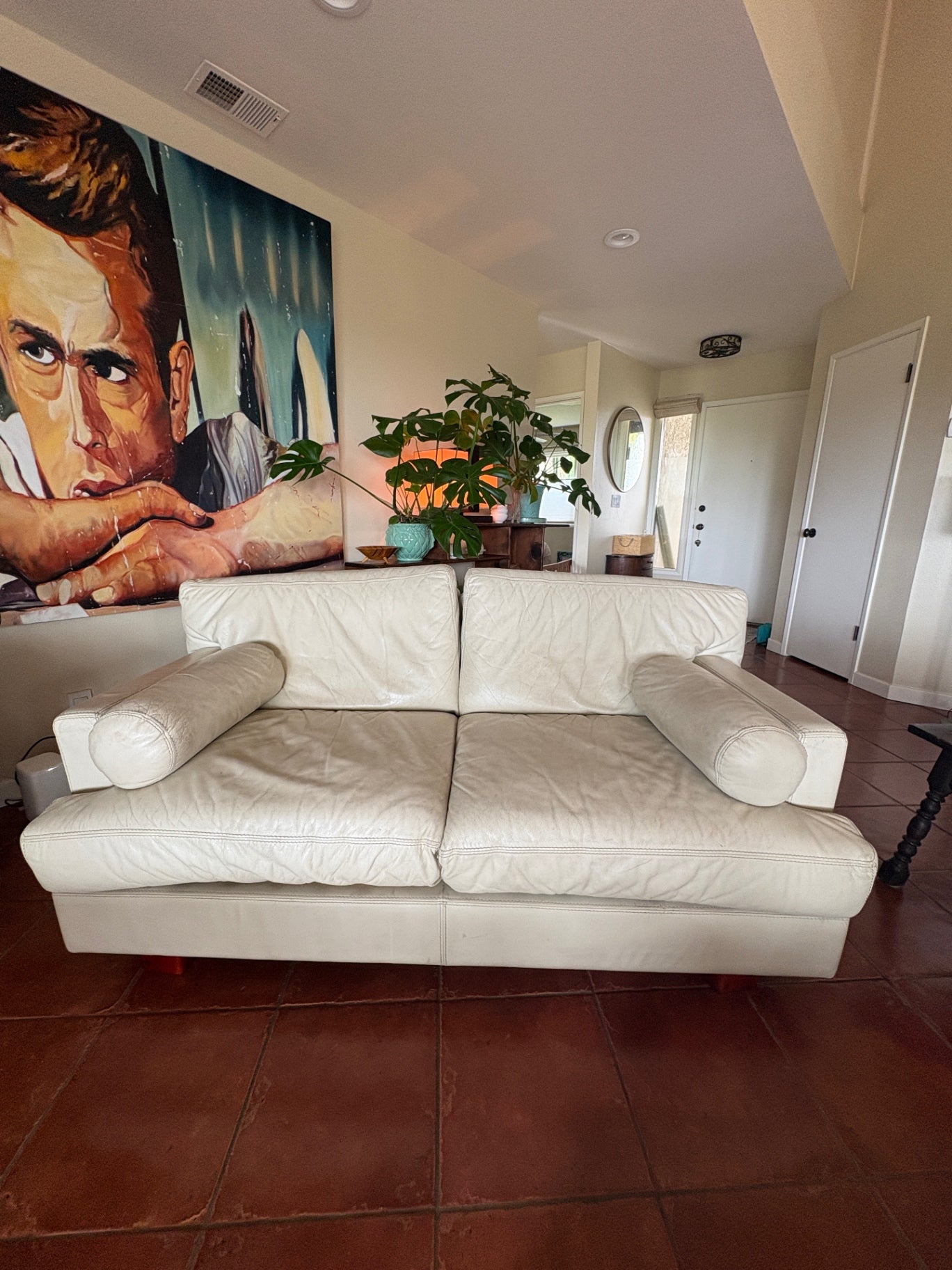 Roche Bobois Beige leather Sofa