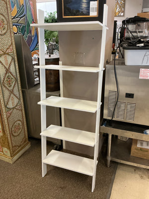 White Wood Wall Ladder Bookshelf 24x10x72