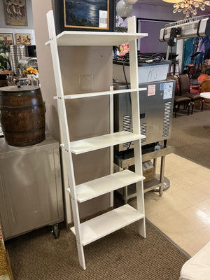 White Wood Wall Ladder Bookshelf 24x10x72