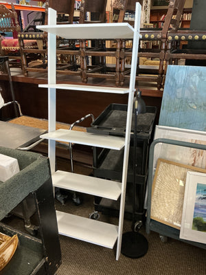 White Wood Wall Ladder Bookshelf 24x10x72