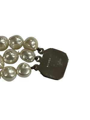 Freshwater Baroque Pearl & Marcasite Bead Accent Sterling Silver Clasp Bracelet