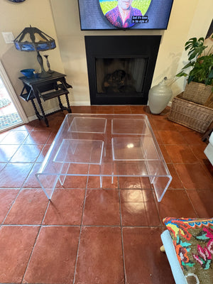 Lucite Coffee Table + 4 Side Tables 40x36 & 17x12