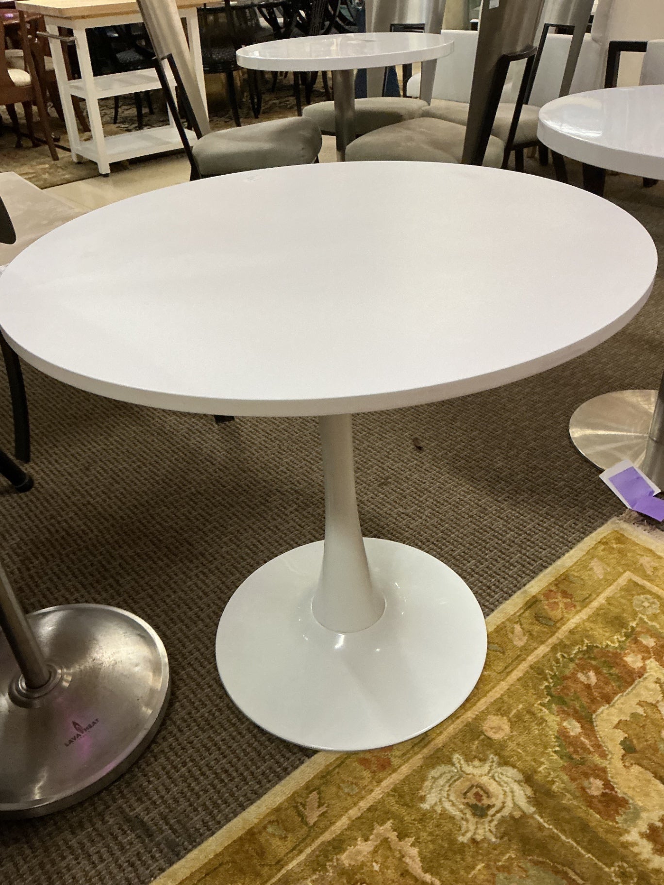 Small White Pedestal Table