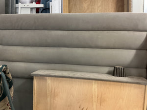 Custom Robert Allen Storage Grey Upholstered Bed (please measure)