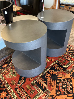Crate & Barrel Cylinder Side Tables (pair) 24” x 20”