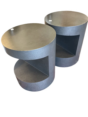 Crate & Barrel Cylinder Side Tables (pair) 24” x 20”