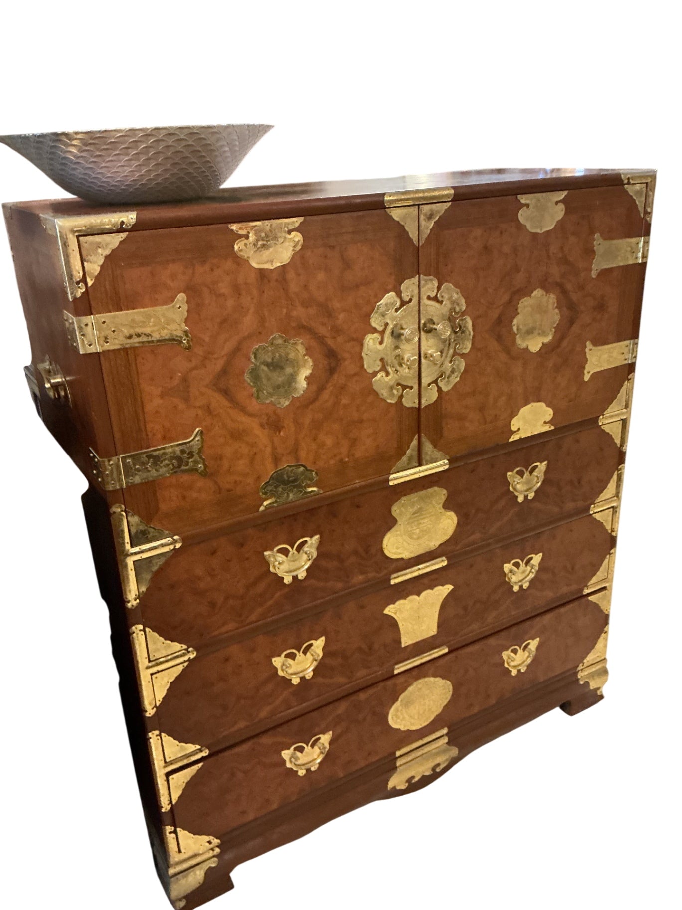Burlwood Asian Butterfly Chest 62"Wx21"x33H
