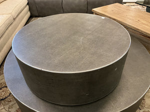 Restoration Hardware Gray Round Shagreen Side or Coffee Table 36x12.5