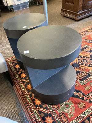 Crate & Barrel Cylinder Side Tables (pair) 24” x 20”