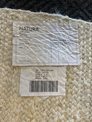 White Natura Jute Rug 6x9