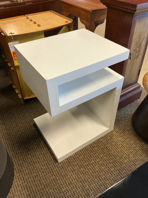 White 'S' Shape Side Table