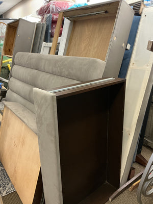 Custom Robert Allen Storage Grey Upholstered Bed (please measure)
