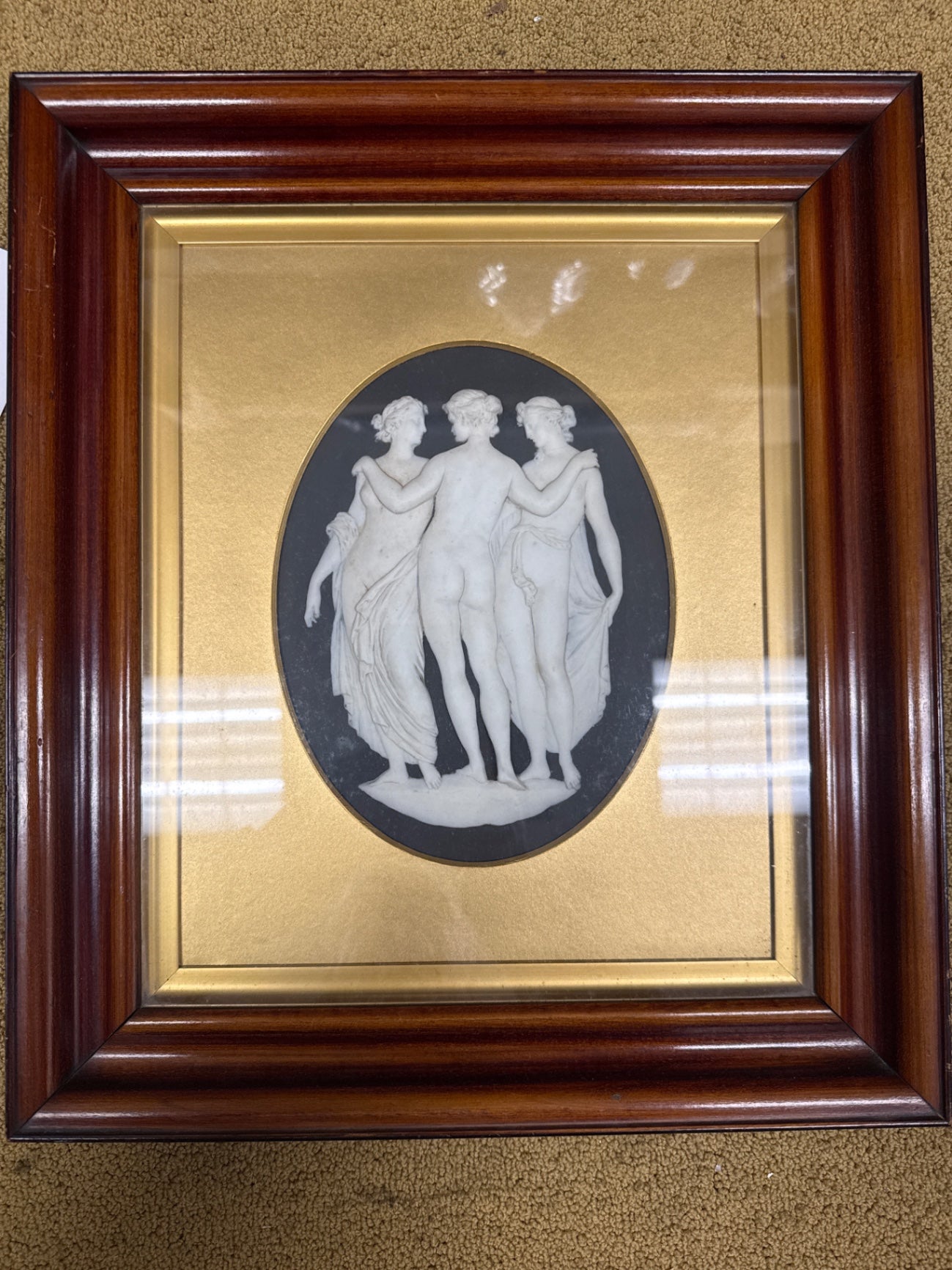 Wedgwood Three Graces Jasperware Framed Plaque