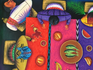 Original Guatemalan Folk Art depicting the Last Supper 51.5 in x 21.5 in x 1.5 in
