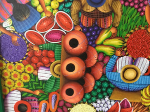 Original Oil on Canvas “Dia de Mercado Atitlan” Angelina Quic Ixtamer 30.5 in x 40.5 in x 1.5 in