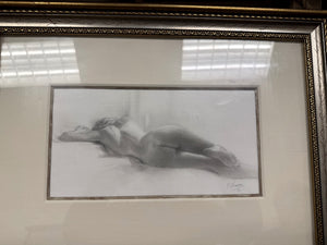Resting in sunlight by John Ariana in graphite framed measure 16 inches tall by 22 inches wide