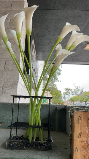 Iron Floral Stand with Faux Calle Lilly