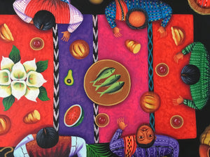 Original Guatemalan Folk Art depicting the Last Supper 51.5 in x 21.5 in x 1.5 in