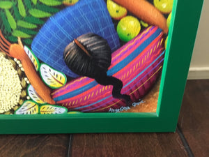 Original Oil on Canvas “Dia de Mercado Atitlan” Angelina Quic Ixtamer 30.5 in x 40.5 in x 1.5 in