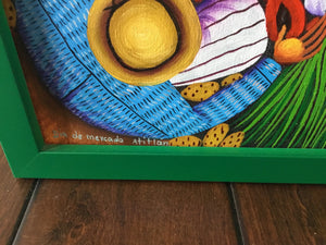 Original Oil on Canvas “Dia de Mercado Atitlan” Angelina Quic Ixtamer 30.5 in x 40.5 in x 1.5 in
