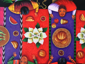 Original Guatemalan Folk Art depicting the Last Supper 51.5 in x 21.5 in x 1.5 in