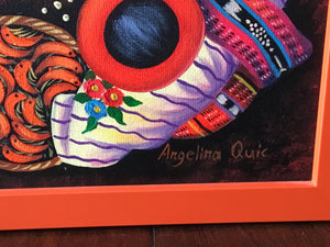Original Oil on Canvas by Guatemalan Artist Angelina Quic Ixtamer 31.5 in x 41.5 in x 1.5 in