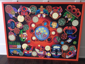 Original Oil on Canvas by Guatemalan Artist Angelina Quic Ixtamer 31.5 in x 41.5 in x 1.5 in