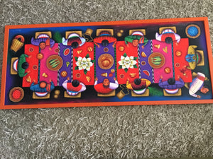 Original Guatemalan Folk Art depicting the Last Supper 51.5 in x 21.5 in x 1.5 in