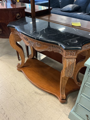 Black Marble Top Console Table 42” x 17.5 x 30.5”