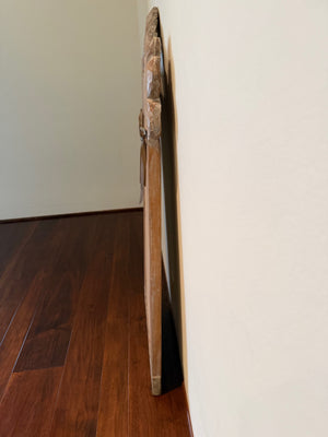 White Washed Wooden Scroll Mirror
