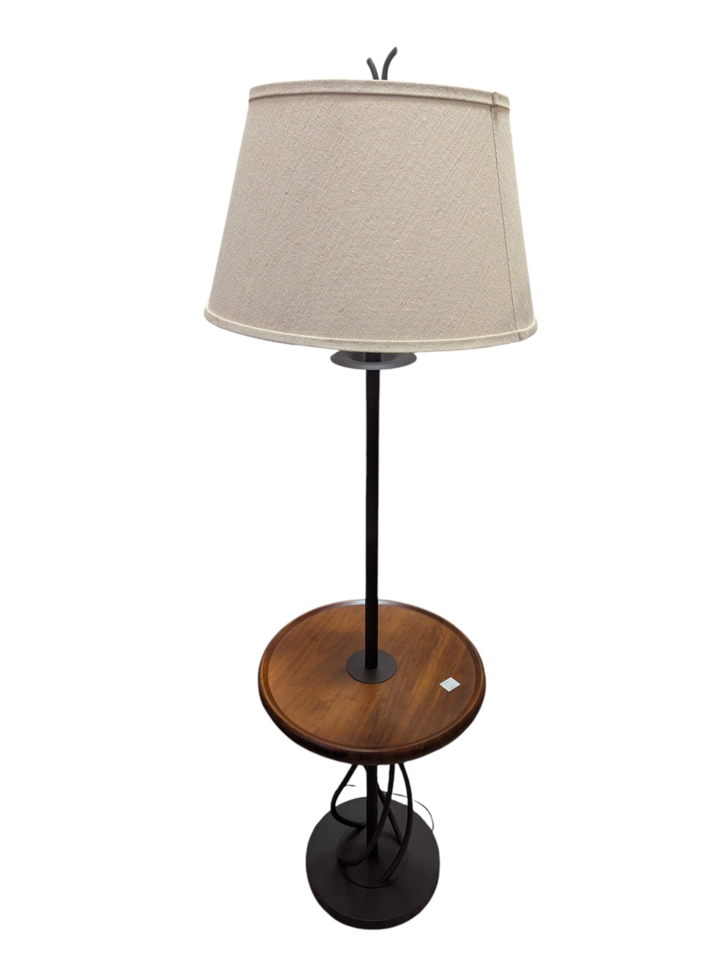 Metal Floor Lamp with Wood Table