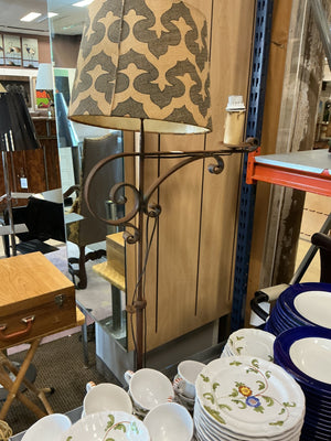 Rustic Wrought Iron Floor Lamp  65”H