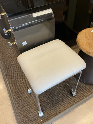Akko Lucite Swivel Vanity Chair 28.5in x 16in x 16in