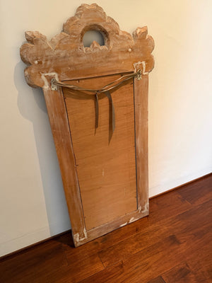 White Washed Wooden Scroll Mirror